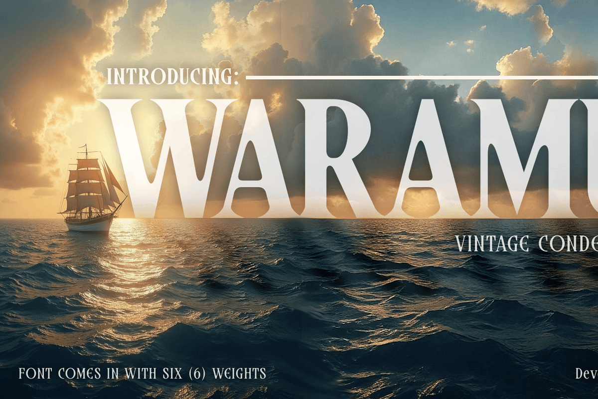 Waramugi- Vintage Condensed Typeface, a Font by Lurinzu Studios (Photo 1 of 6)