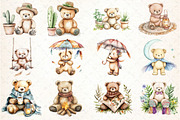 Teddy Bear Boho Clipart, an Illustration by DreamCafeArt (Thumbnail 3 of 5)