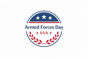 Armed forces day USA emblem with sta, a Photo by Dvoevnore photos