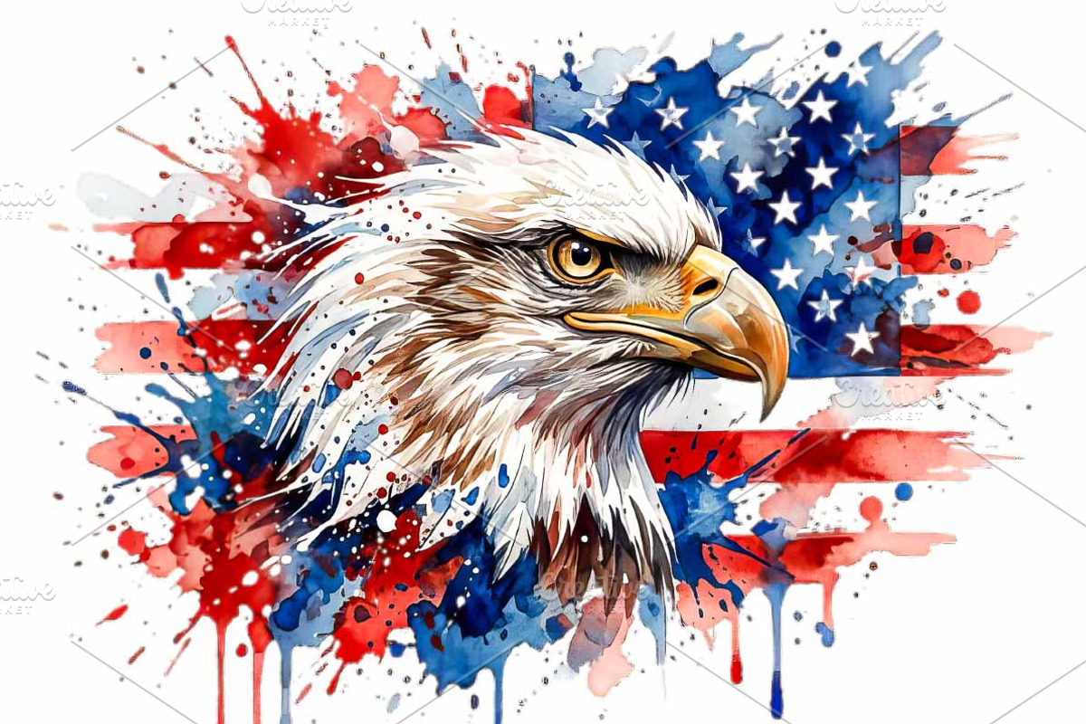 Flying Eagle Watercolor Clipart, an Animal Illustration by VetalStock (Photo 5 of 5)