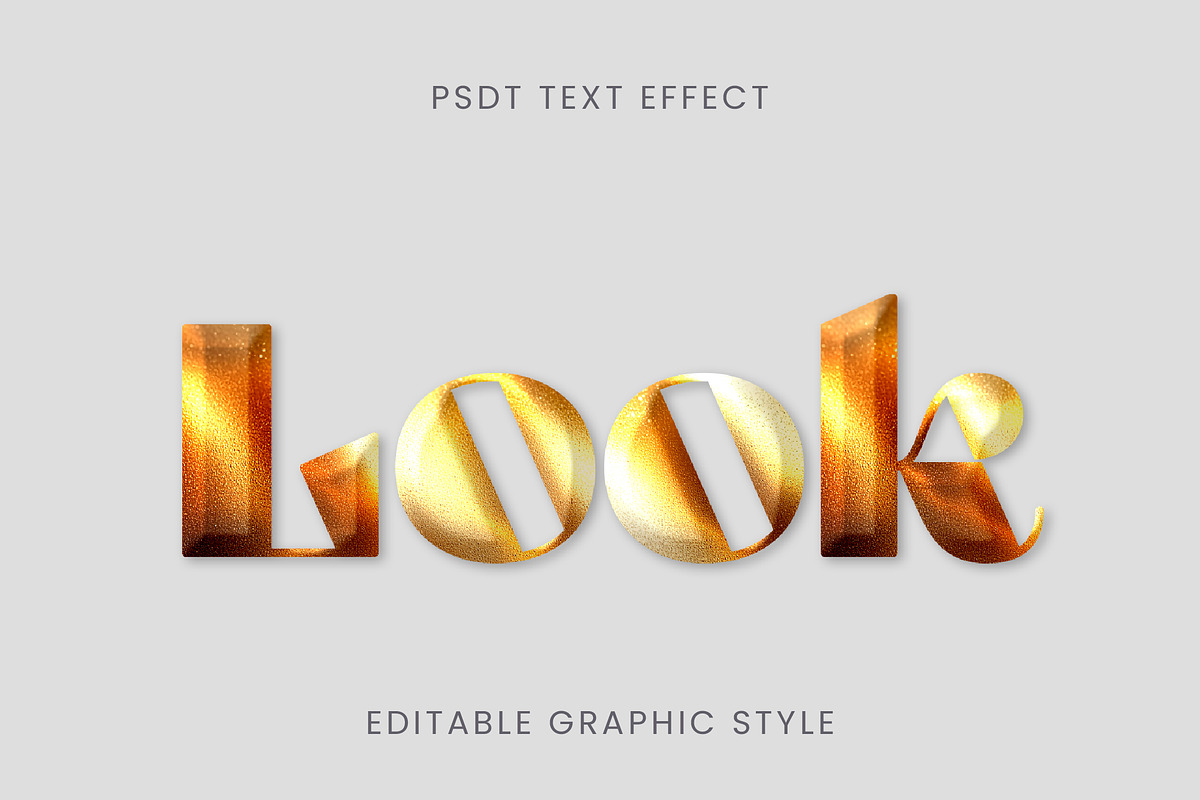 Golden Shiny Beveled Text Effect