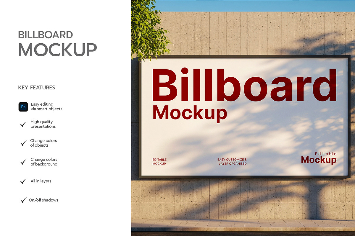 Billboard Mockup on Wall, a Product Mockup by graphypix (Photo 2 of 4)