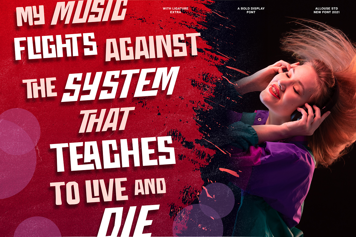 Throostle a Bold Display Font Family, a Sans Serif Font by Allouse Studio (Photo 5 of 10)