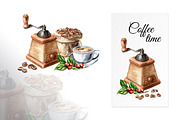 Coffee time. Watercolor collection, a Food Illustration by Daria Ustiugova (Thumbnail 3 of 6)