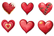 watercolor hearts clipart, an Illustration by CreationArt (Thumbnail 4 of 5)