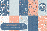 Floral patterns set with owls, a Pattern Graphic by rosypatterns (Thumbnail 1 of 4)
