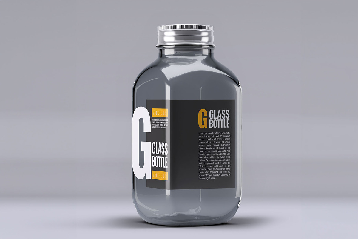 Square Glass Bottle Mock-Up, a Product Mockup by Xtrahive