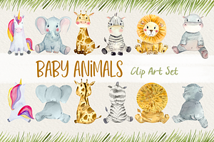 Baby Animals Front And Back Clip Art