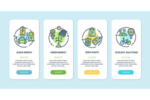 Green Energy App Screens Cards Set., a Templates & Theme by Vector and Templates