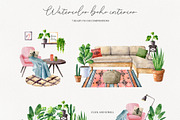 Watercolor boho interior, an Illustration by Natalia Fedorova (Thumbnail 6 of 8)