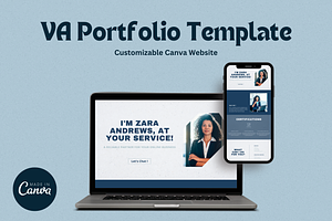 VA Portfolio Website Template Canva