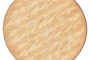 Round shortbread cookies isolated on background., a Food & Drink Photo by ndanko