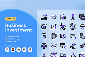 Business Investment Marketing Icon, an Outline Icon by Nathaya Studio