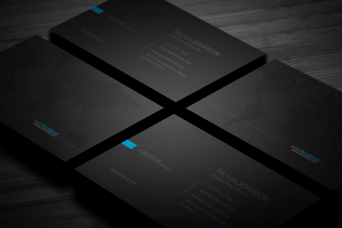 Black Blue Business Card, a Business Card Template by Genereux Art (Photo 5 of 5)