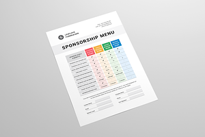 Fundraiser Sponsorship Menu