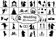 30 Silhouettes symbol Wedding, an Icon by kozyrevaelena (Thumbnail 1 of 4)