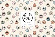 Retro Smiley Face Seamless Pattern, a Pattern Graphic by OwlAndFern (Thumbnail 1 of 9)