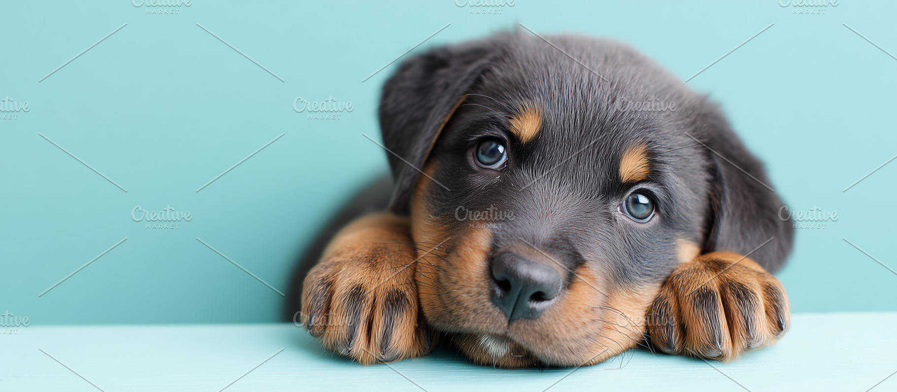 Cute Rottweiler puppy resting head, an Animal Photo by MistyDay