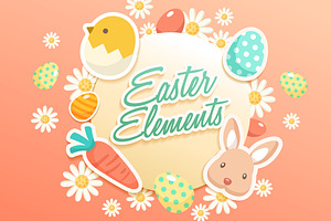 Big Set of Easter Elements