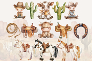 Cute Cowboy Clipart Set, a Person Illustration by ClipArtCharm (Thumbnail 3 of 5)