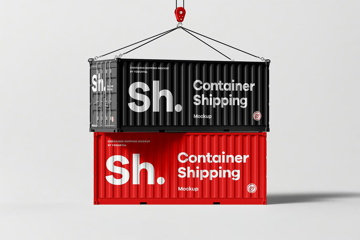 Shipping Container Mock-up, a Cups & Container Mockup by zippypixelstudio (Photo 7 of 12)