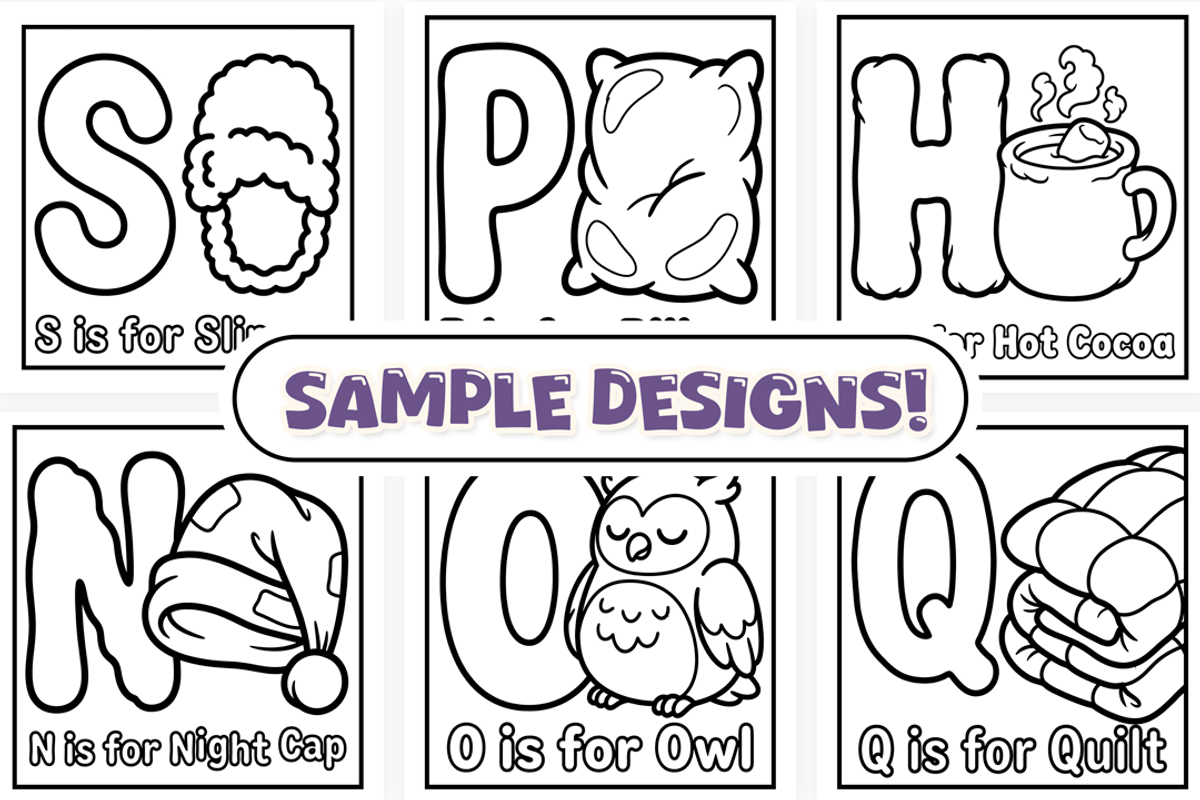 Bedtime ABC Coloring Book, an Object Illustration by Craftsbeefy (Photo 2 of 4)