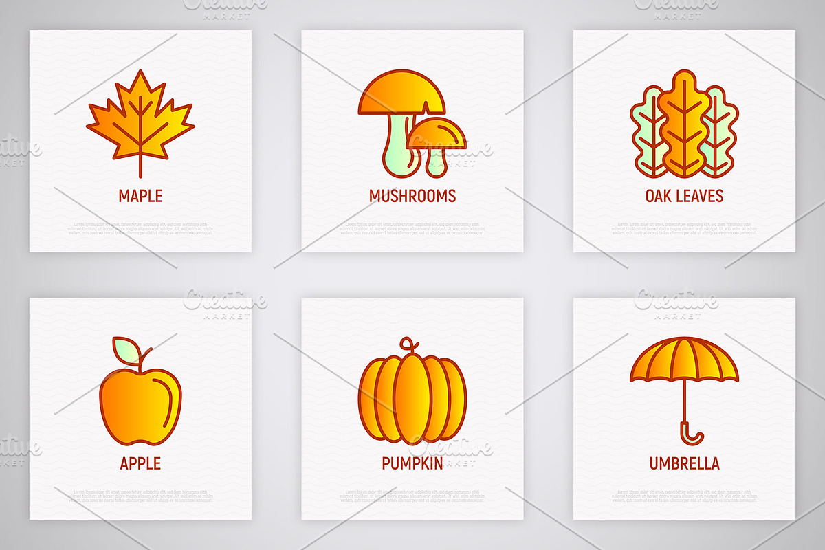 Autumn | 16 Thin Line Icons Set, an Outline Icon by Alex Blogoodf (Photo 4 of 9)
