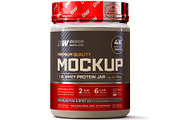 1lb Whey Protein Jar Mockup A3-Pro, a Packaging Mockup by Design Warlord (Thumbnail 1 of 16)