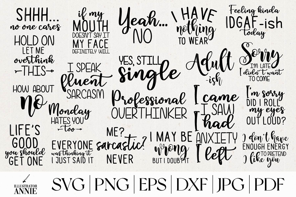 Sarcasm SVG Quote Bundle, an Object Graphic by IllustratorAnnie (Photo 1 of 5)
