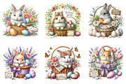 Easter bunny clipart bundle, an Illustration by SinaCreation (Thumbnail 6 of 11)