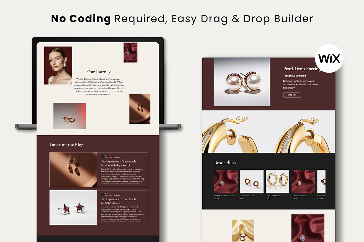 Wix Luxury Jewelry Store Website, a Wix Template by Sky Dore Design (Photo 10 of 11)
