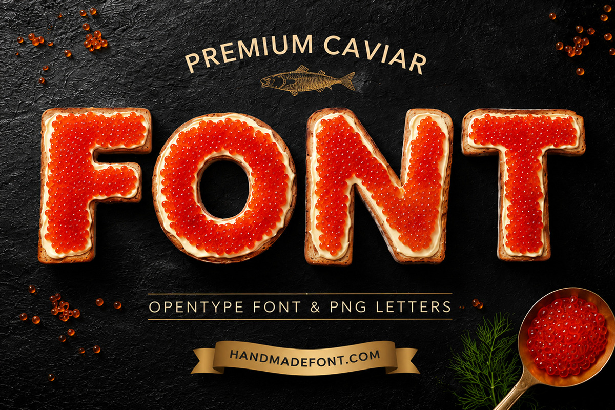Premium Caviar Font, a Sans Serif Font by Handmadefont (Photo 1 of 14)