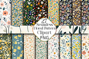 Seamless Floral Pattern PNG Bundle, an Illustration by CraftArtStudio (Thumbnail 1 of 3)