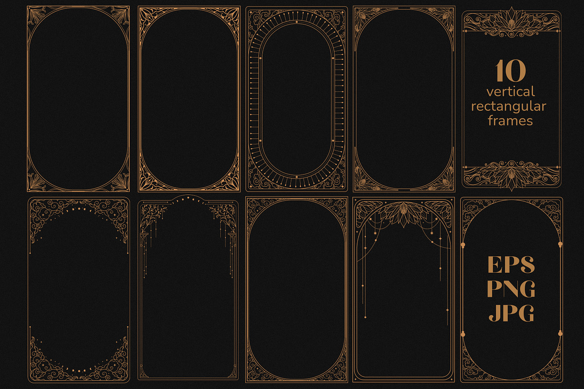 Vector vintage frames, a Background Graphic by Nadia Murash (Photo 4 of 6)