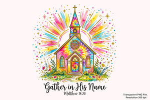 Gather in His Name Christian PNG, an Object Graphic by Clipart Bloom