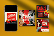 Red Grunge Fashion Instagram Pack, a Social Media Template by graphicook (Thumbnail 3 of 5)