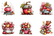 Whimsical Fall Harvest Clipart, a Seasonal Illustration by CreationArt (Thumbnail 2 of 5)