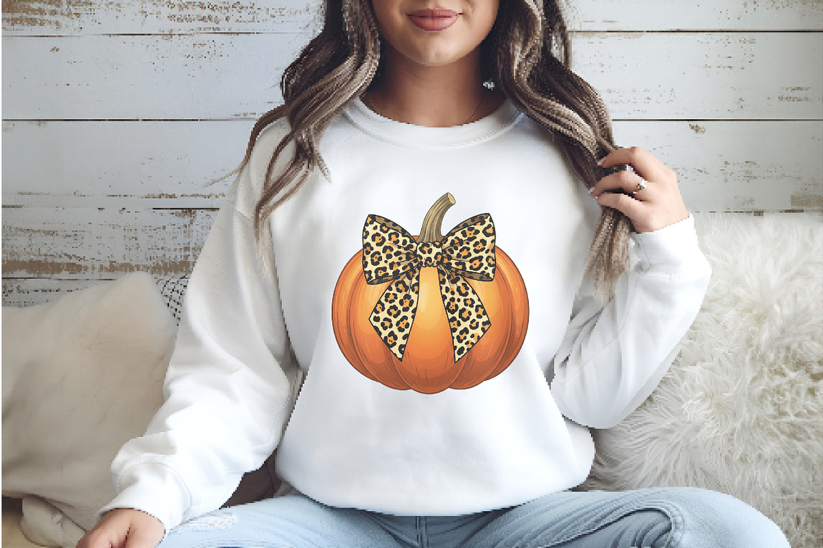 Pumpkin Coquette bow png, an Illustration by Watercolor design (Photo 4 of 4)