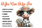 Quirky Cow Clipart PNG Whimsical, a Seasonal Illustration by CreationArt (Thumbnail 5 of 7)