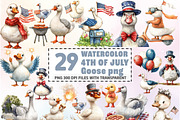 4th of July Goose PNG Sublimation, an Illustration by Watercolor design (Thumbnail 1 of 4)