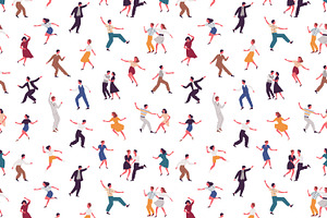 Dancing People Seamless Patterns