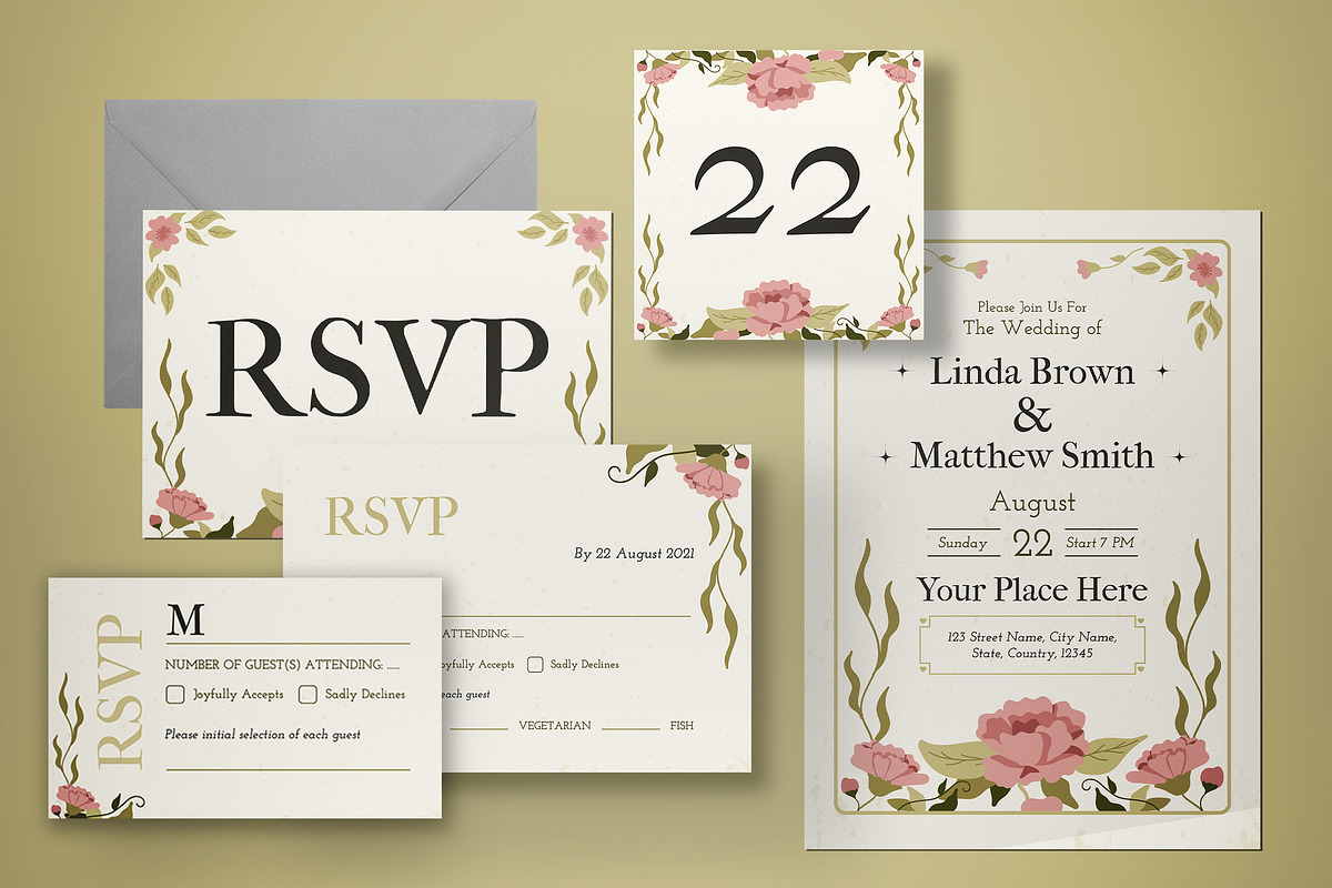 Wedding Invitation Set, an Invitation Template by graphicook (Photo 3 of 3)