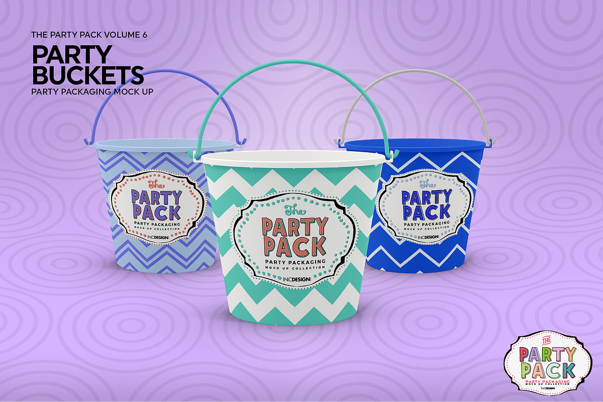 Party Buckets Packaging Mockup, a Product Mockup by INCDesign (Photo 5 of 7)