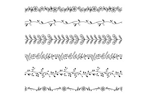 Decorative floral seamless borders, an Object Illustration by YummyBuum