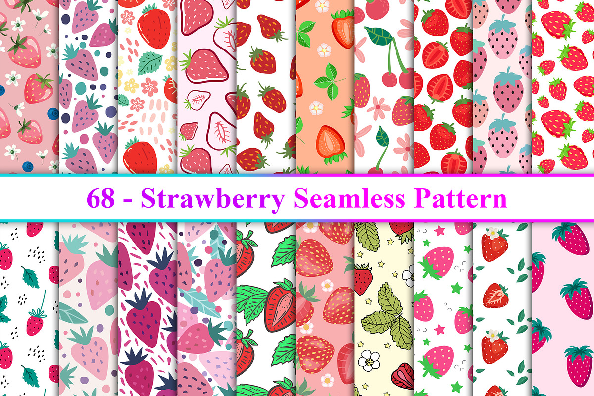 Strawberry Seamless Pattern, a Pattern Graphic by Digital Studio (Photo 1 of 4)
