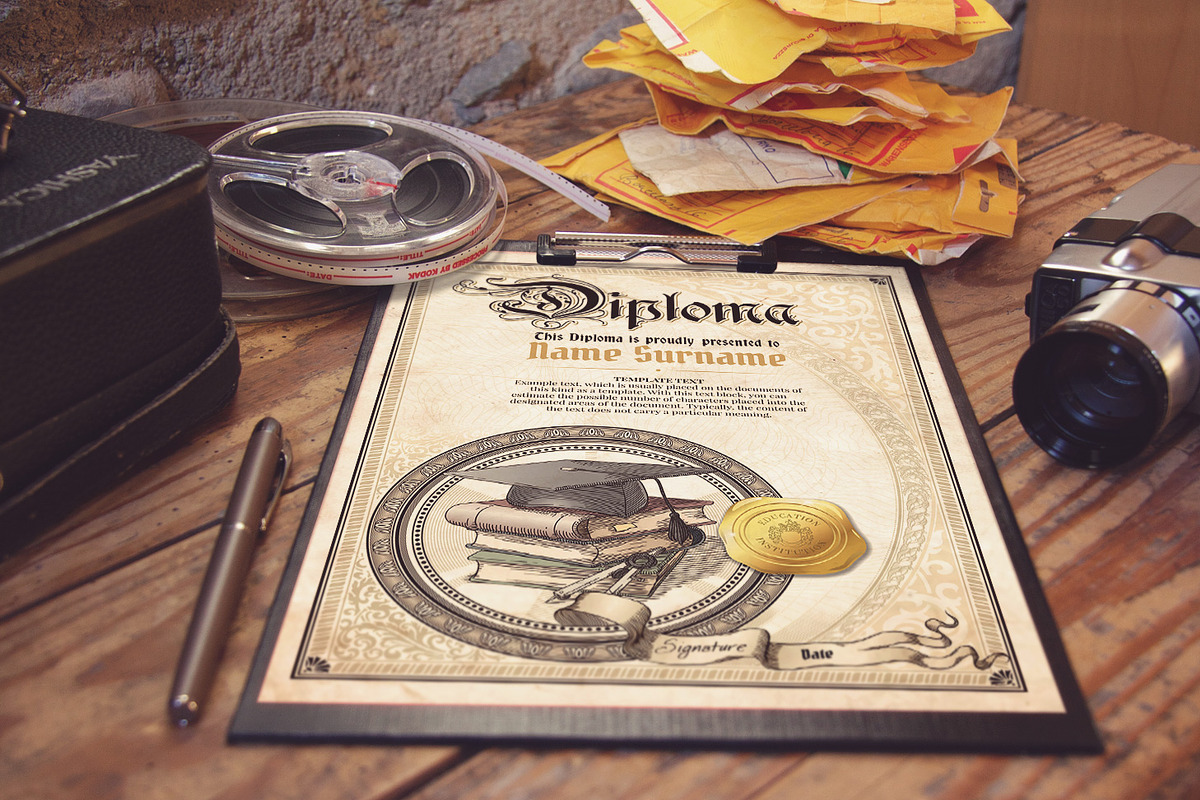 Vintage Certificate Templates, a Stationery Template by inshader (Photo 12 of 12)
