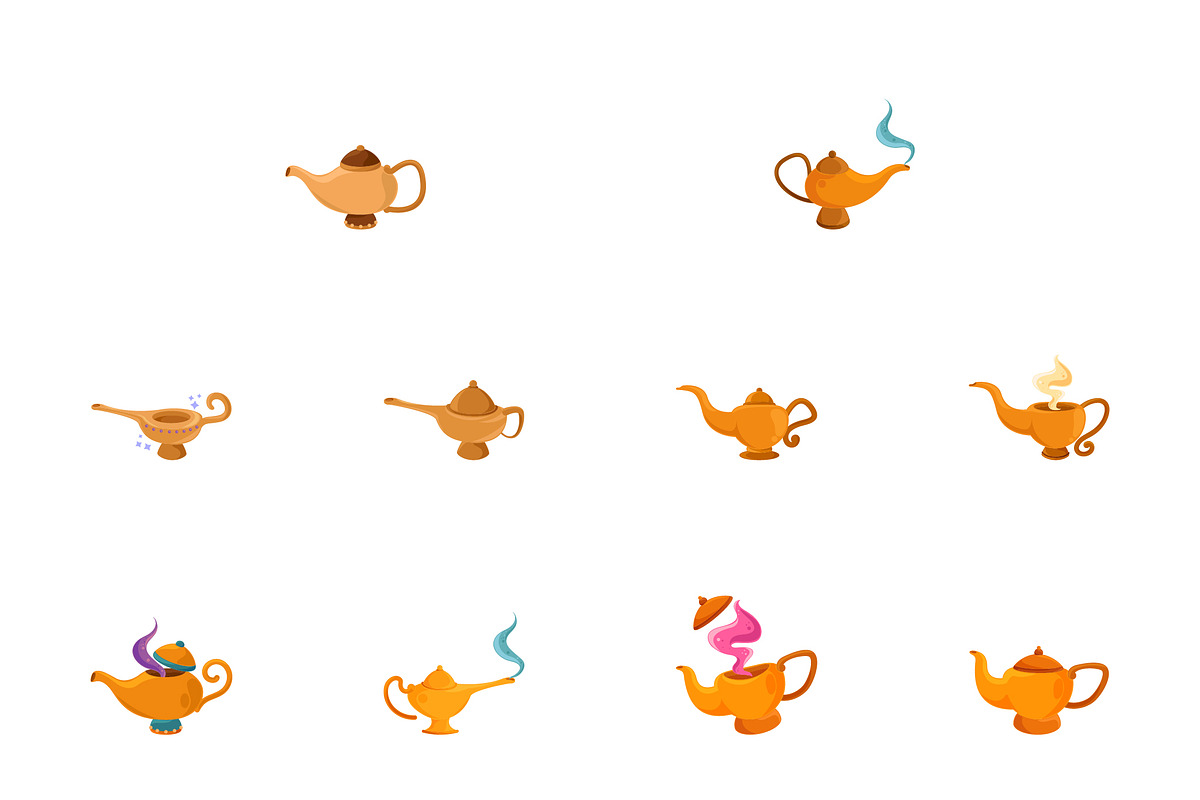 Magic Lamp Illustration Set