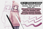 Procreate Sketch Soft Brushes, a Brush Add-On by BrushArchive (Thumbnail 2 of 10)