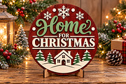 Christmas Home For Christmas SVG, a Seasonal Illustration by Canvas Craft (Thumbnail 3 of 4)