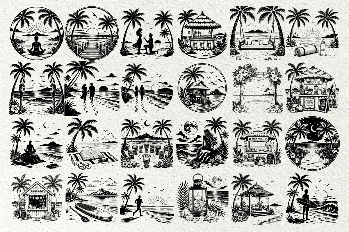 Beach Scenes SVG Graphics, a Seasonal Illustration by DENIDigitalArtSudio (Photo 4 of 8)